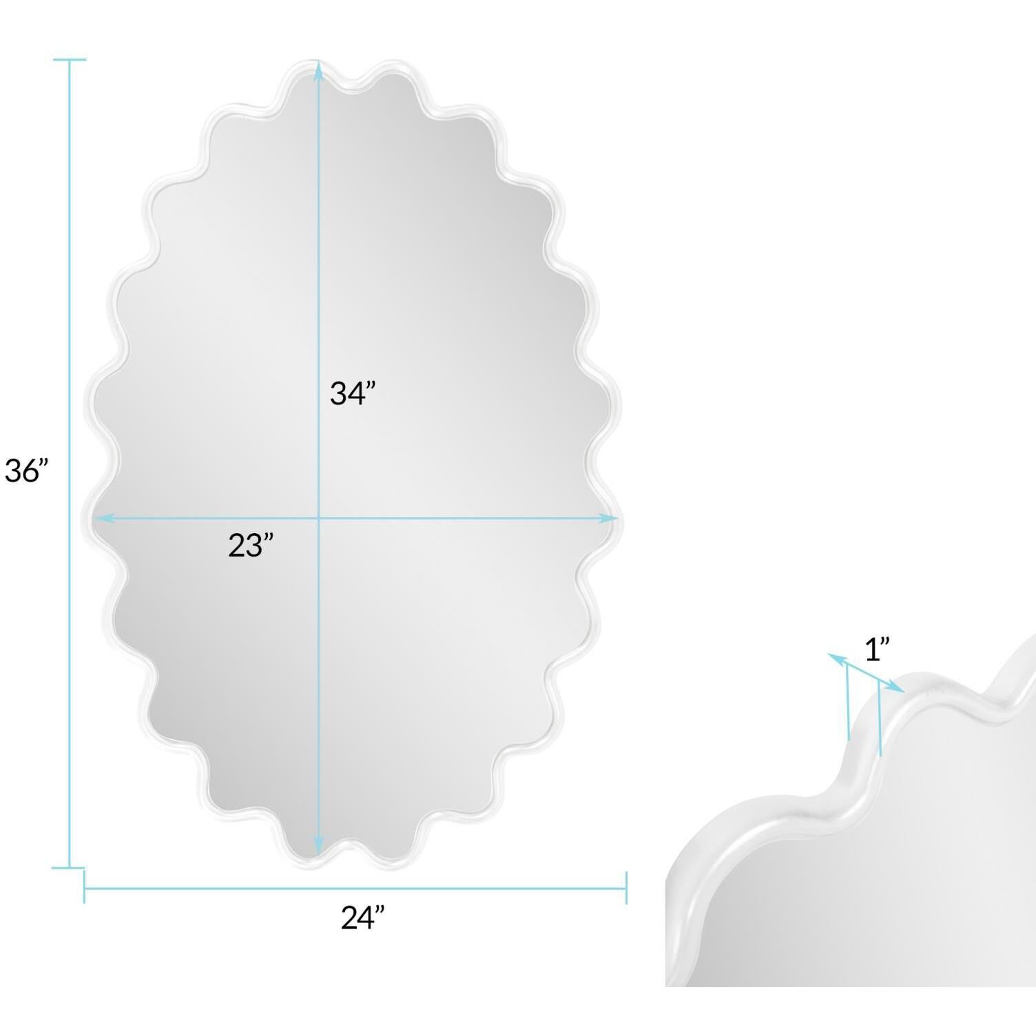 Cloud 36 X 24 inch White Mirror
